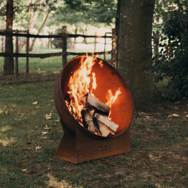 Outr vuurschaal Bowl Fire Scale op sokkel
