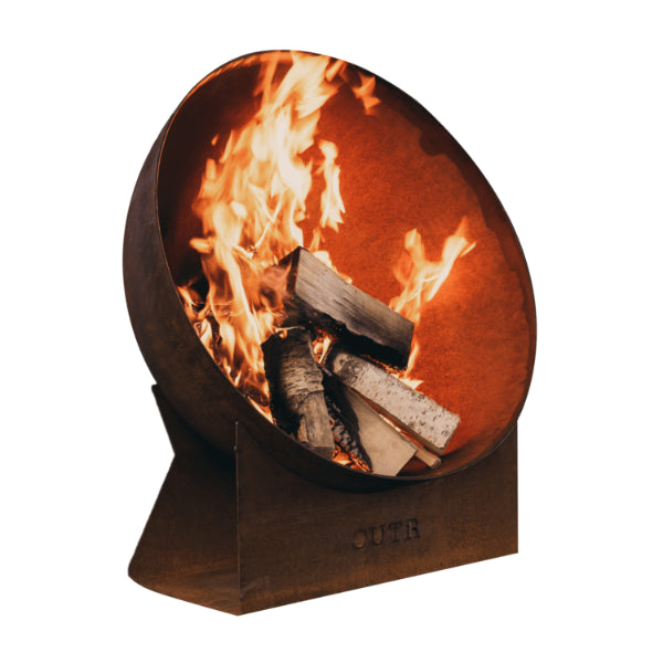 Outr vuurschaal Bowl Fire Scale op sokkel